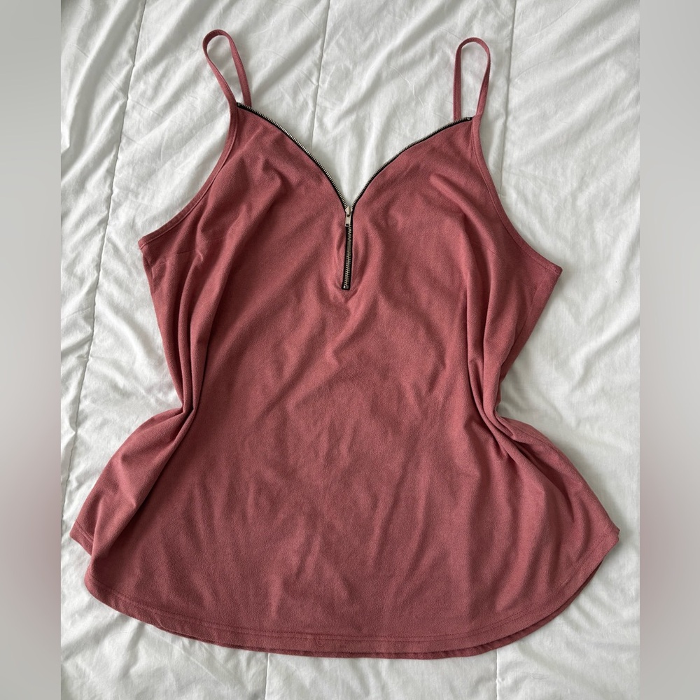 Charlotte Russe Pink Zipper Tank